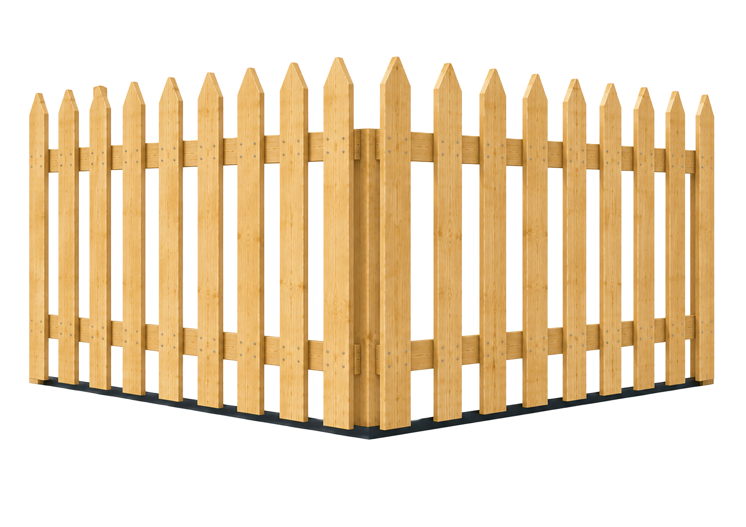 Picket wood fence style