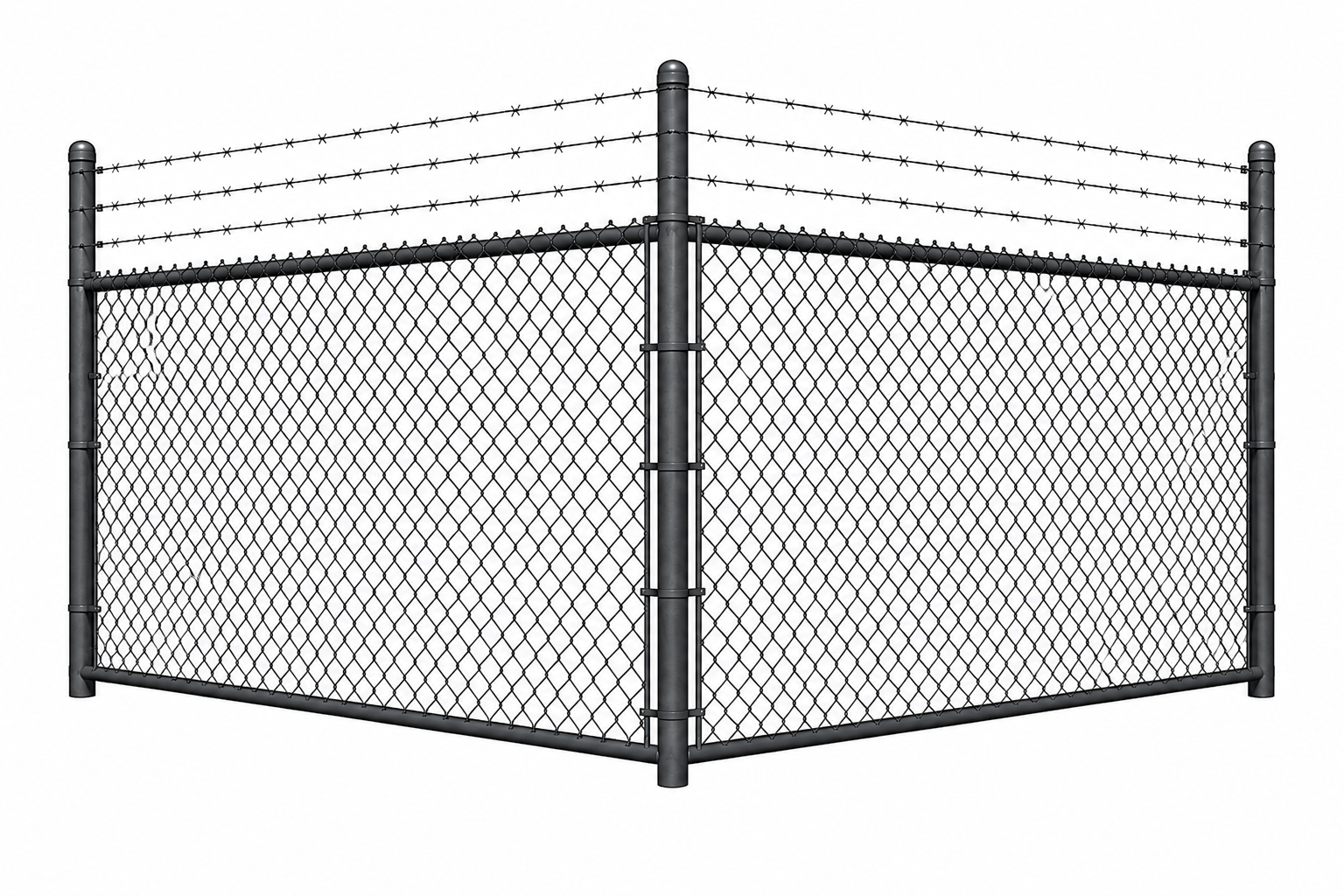 Commercial chain link fence at an industrial property